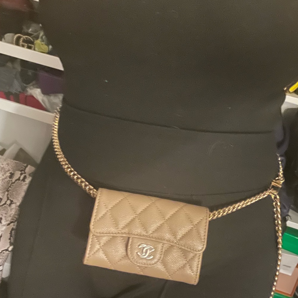 ‼️SOLD‼️CHANEL 22A Beige/ Caramel Classic Flap Card Holder NWT - Picture 11 of 13